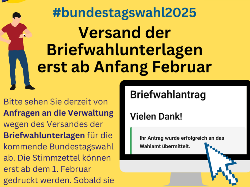 Bundestagswahl 2025 - Versand der Briefwahlunterlagen ab Anfang Februar