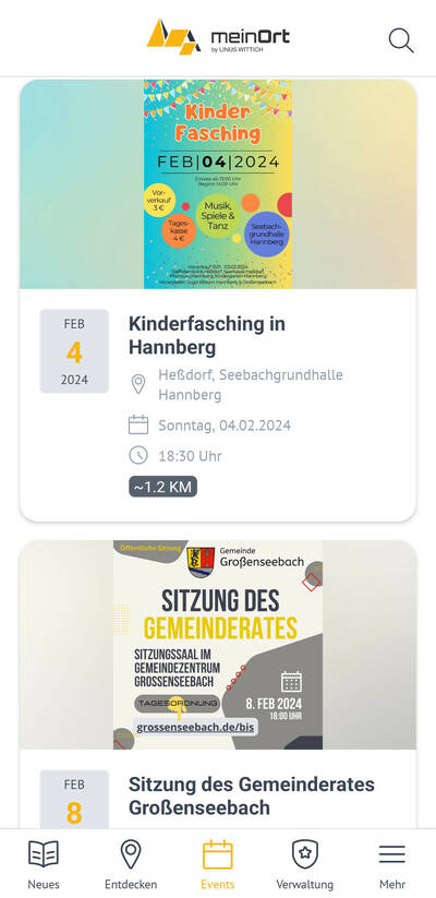 Alle Veranstaltungen in den Gemeinden immer in der Hosentasche: In der Bürger-App der VG haben Sie stets Zugriff auf die Events in Heßdorf und Großenseebach.