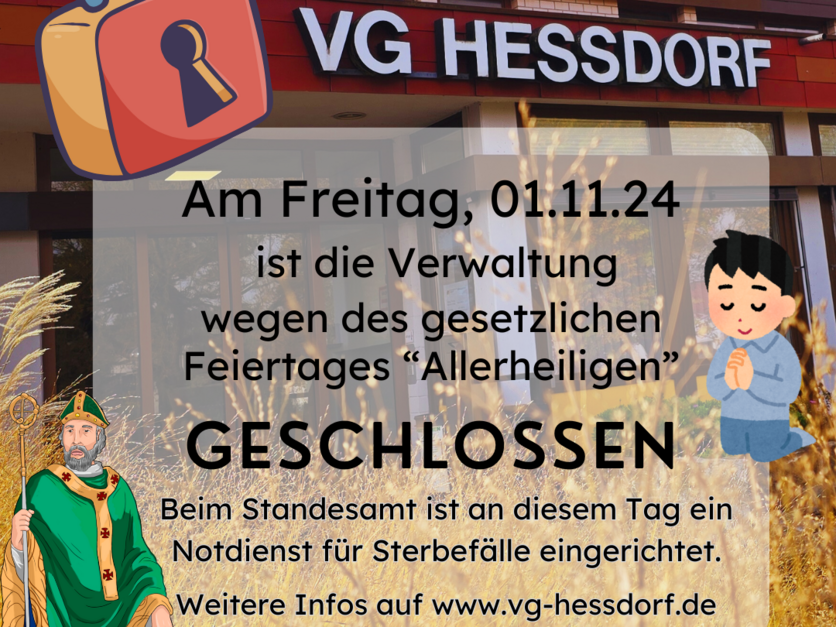 Verwaltung am 01.11.2024 geschlossen (Allerheiligen)